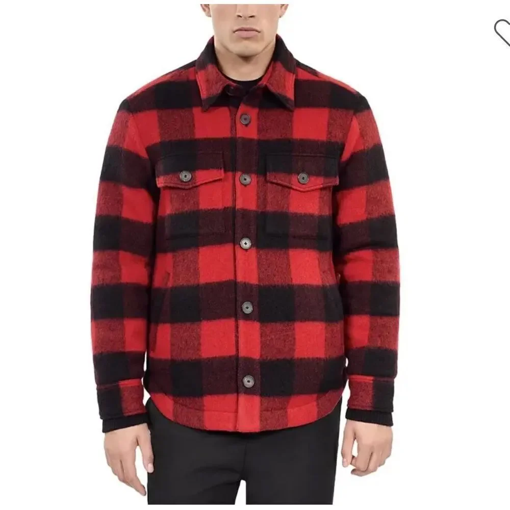 $615 The Kooples Overshirt-style checked jacket Men’s NWT Large